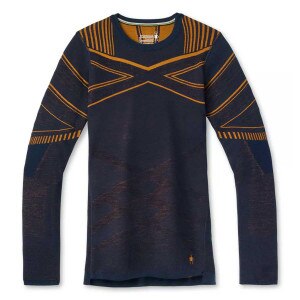 Smartwool Intraknit Merino 200 Pattern Crew Top Women's in Deep Navy Mountain Warrior